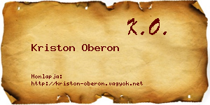 Kriston Oberon névjegykártya